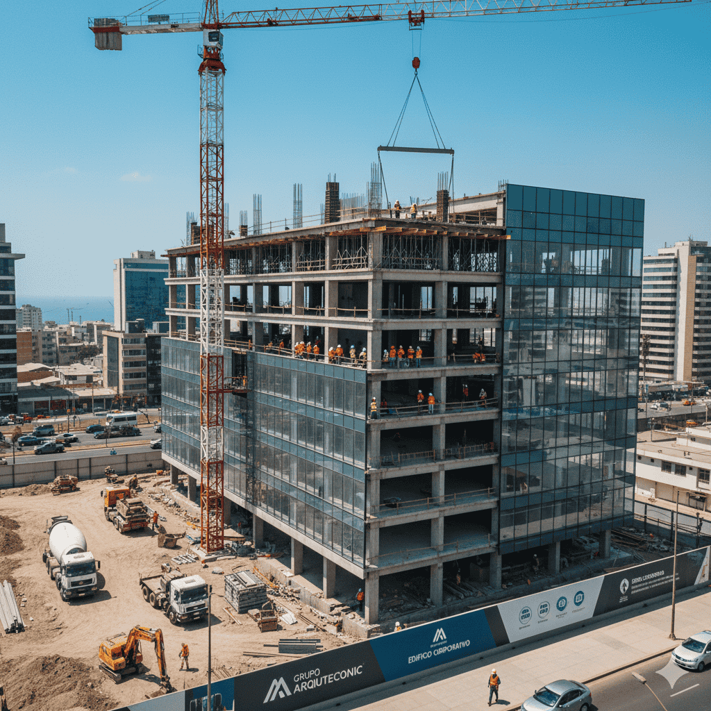 Edificio Corporativo - Construcción de edificio empresarial B2B en Lima