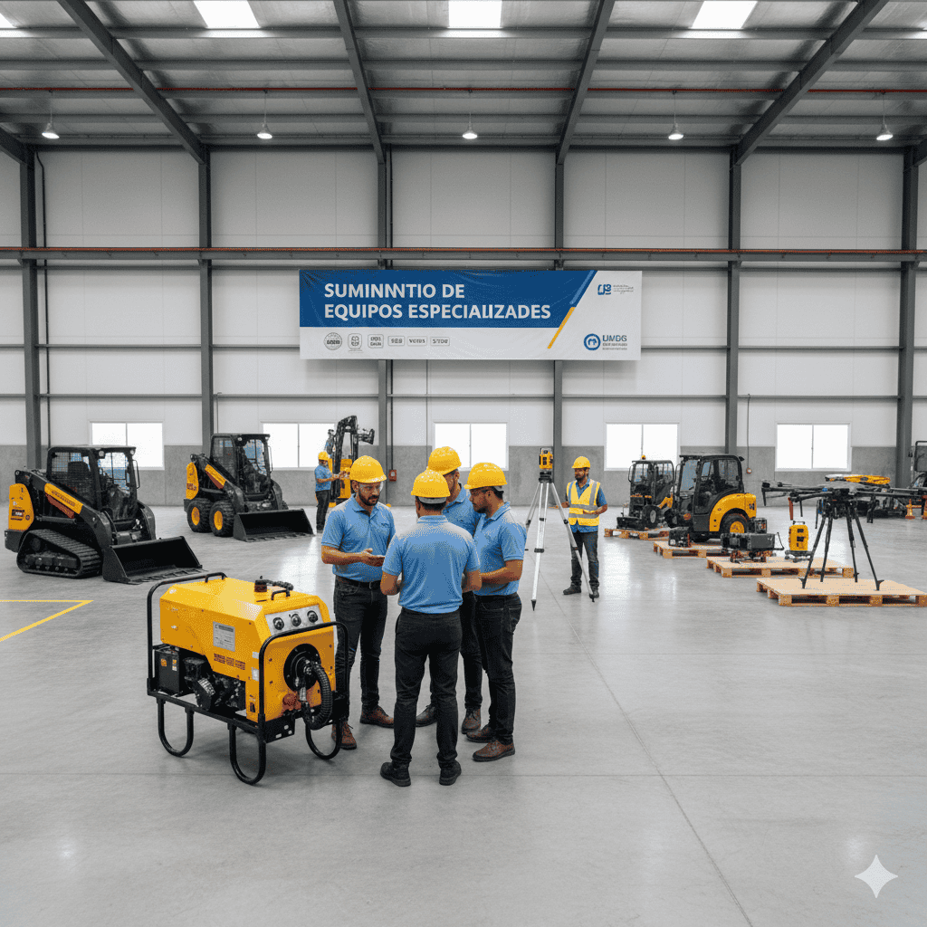 Suministro de Equipos Especializados - Equipos industriales, bombas y compresores para proyectos de infraestructura B2B/B2G